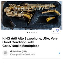 KING 660 Alto Saxophone, USA , Very Amazing Condition And Taken Care Of..