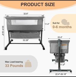 Baby Bedside Bassinet with Wheels
