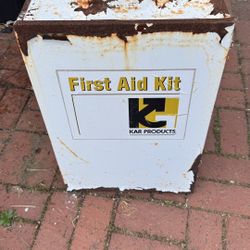 Vintage Metal First Aid Kit Cabinet