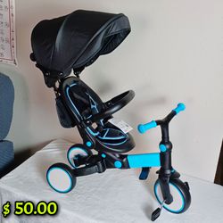 7 In 1 Tricycle Black And Blue Color
