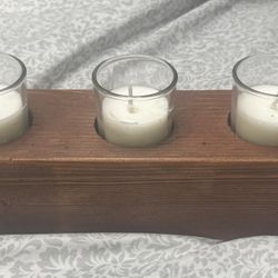 Handmade Wooden Tea Light Candle Holder – Rustic Home Decor  Enhance your space with this beautifully handcrafted wooden tea light candle holder, desi