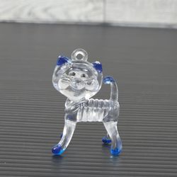 VTG 1976 LUCITE XMAS ORNAMENT GRINNING CAT ONLY, CRYSTALITE PE