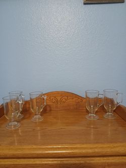 5 TUMBLERS,  GLASS