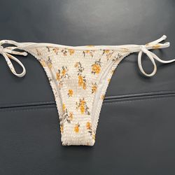 Hollister Yellow And White Daisy Print Bikini Bottom