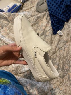 White Slide on Vans