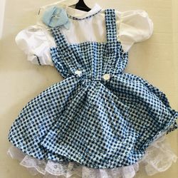 New Wizard of OZ Girls Dress Hair Ribbon Included  Size S 4-6 