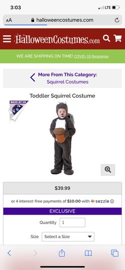 Costume - toddler - squirrel...tail is amazing...