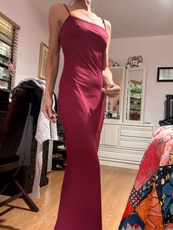 Burgundy maxi body con dress