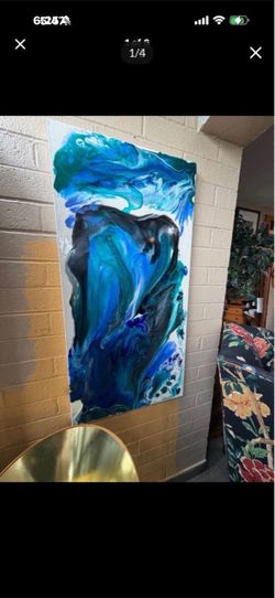 Oil on canvas signed 48 by 22