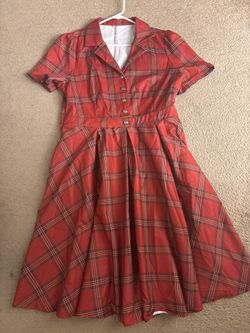 XXL vintage style burgundy dress