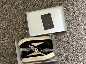 Rick Owens Black Suede Low-Top