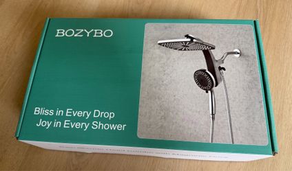 BOZYBO 12" Rain Shower Head & Handheld Combo - Chrome (1.75 GPM)