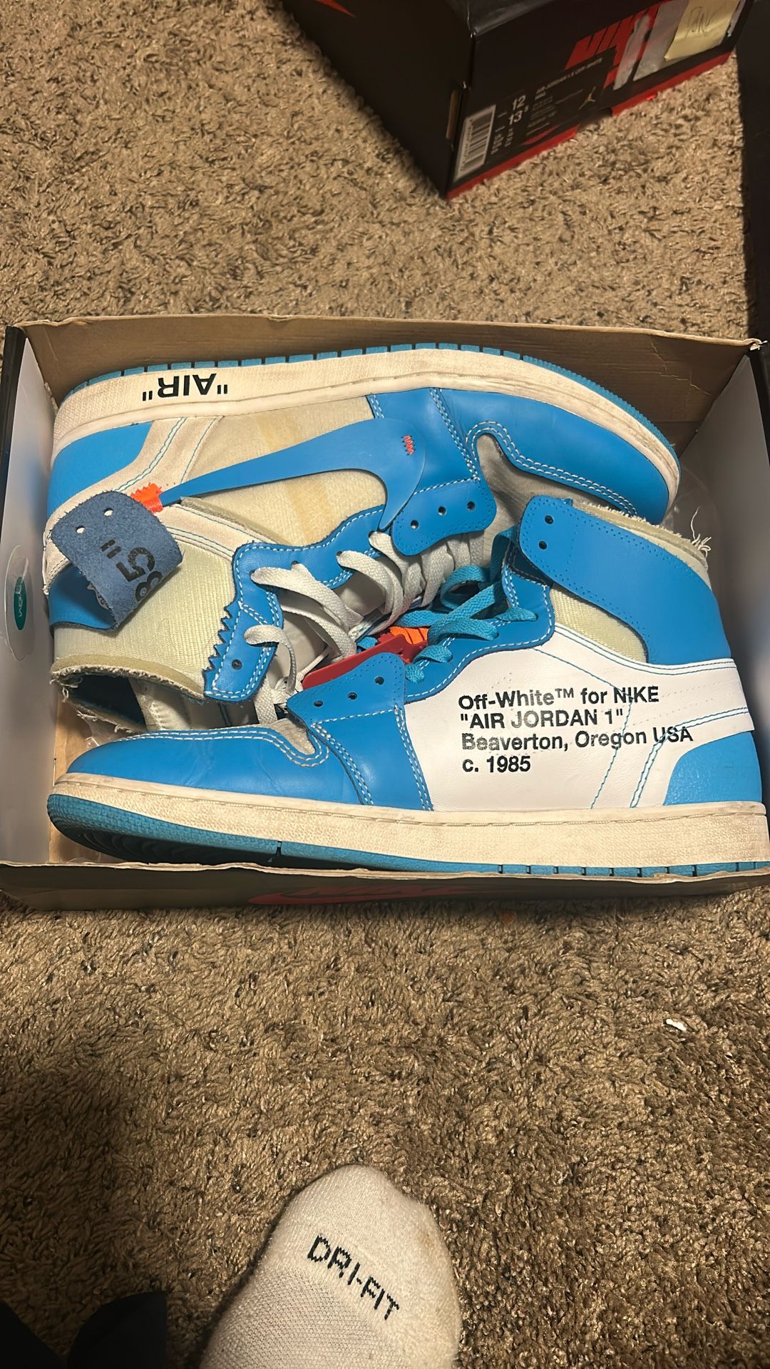 Jordan 1 Off White Unc Sz 12