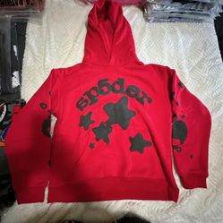 Red And Black Sp5der Hoodie
