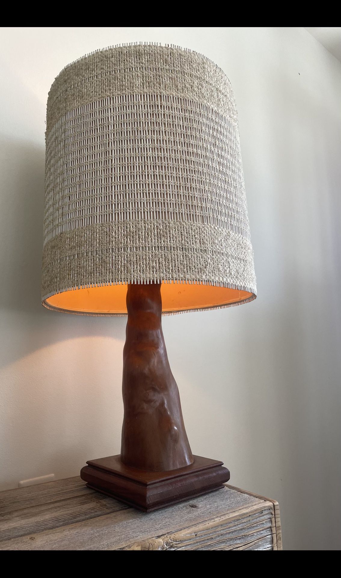 Mid Century Lamp From 1960’s With Very Clean Lamp Shade