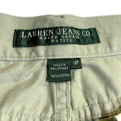 Ralph Lauren Capri Olive Green Petite Size 12p