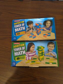 Lakeshore Subtraction and Addition Tower of Math Wooden Blocks (Grades 1-2)