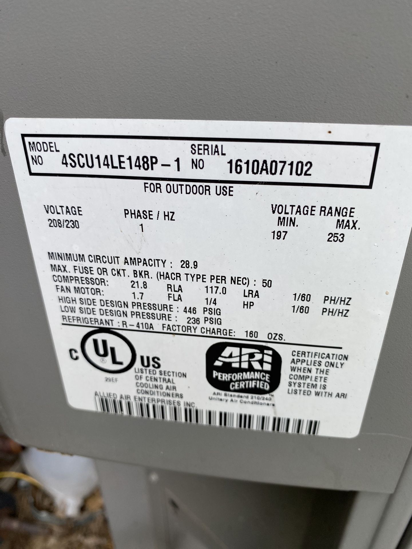 Good Used 4 Ton R410A Ac Unit 