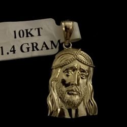 10K, Yellow Gold Jesus Piece