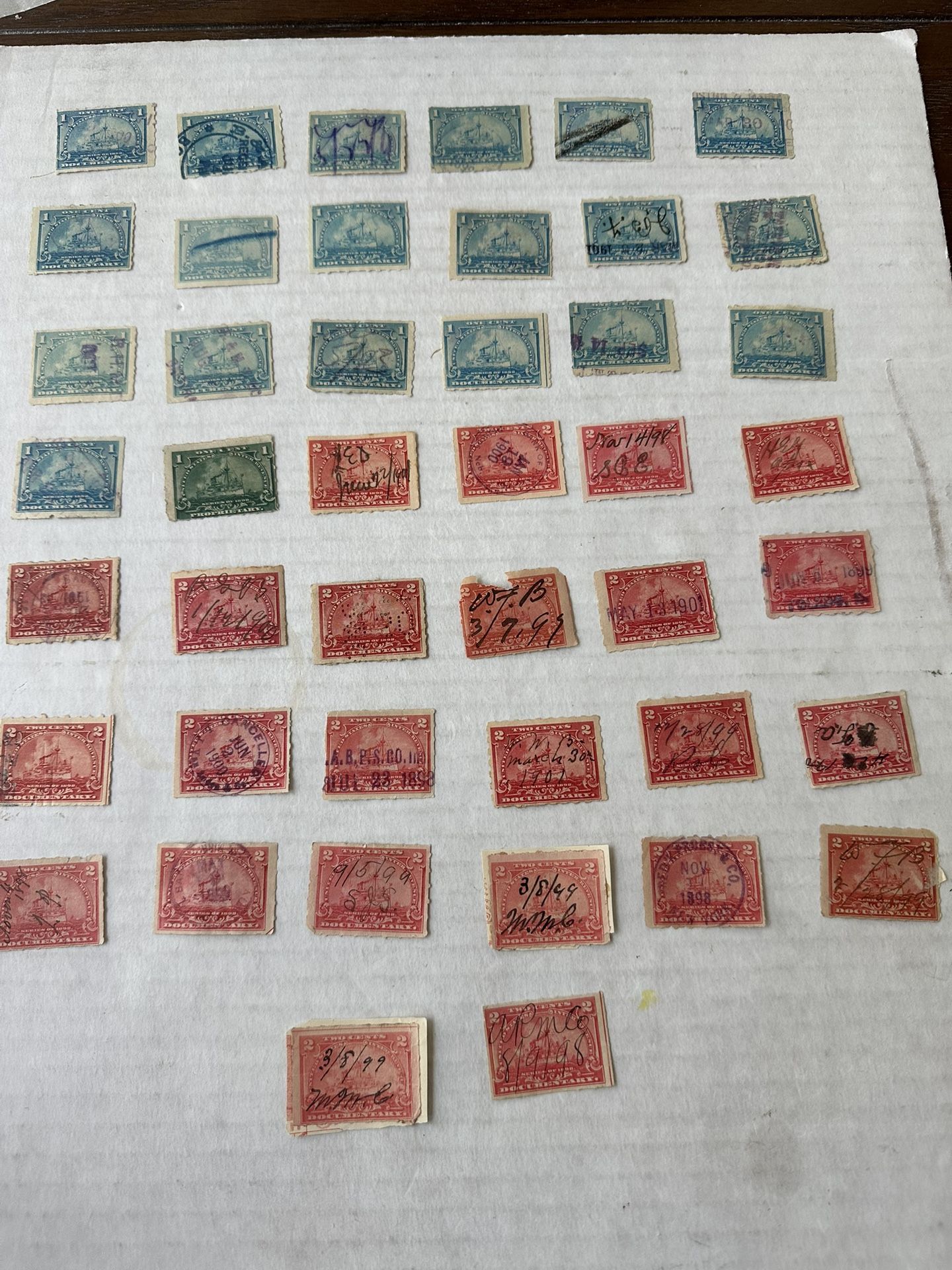 United States Battle Ships Proprietary Stamp Group Of 42