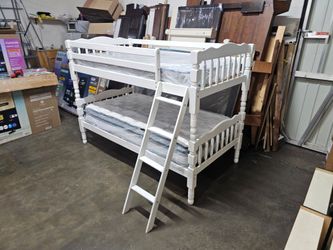 Twin bunk bed and mattress