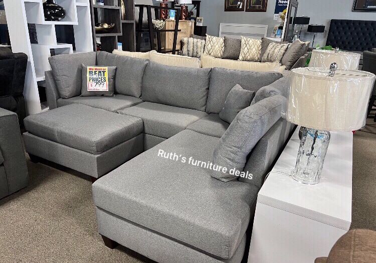 Grey Sectional Sofa With Ottoman