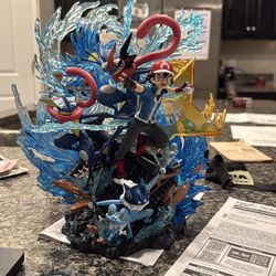 Ash and Greninja full evolution line Figure! Lights UP