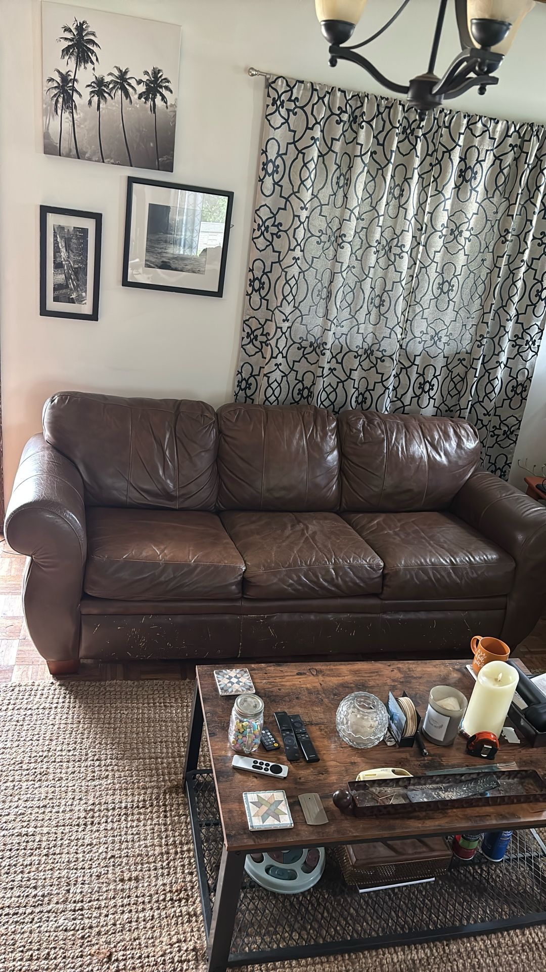 Brown Leather Couch