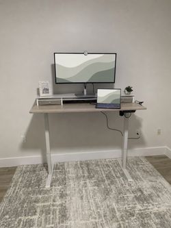 Electric Wood and White Standing Desk