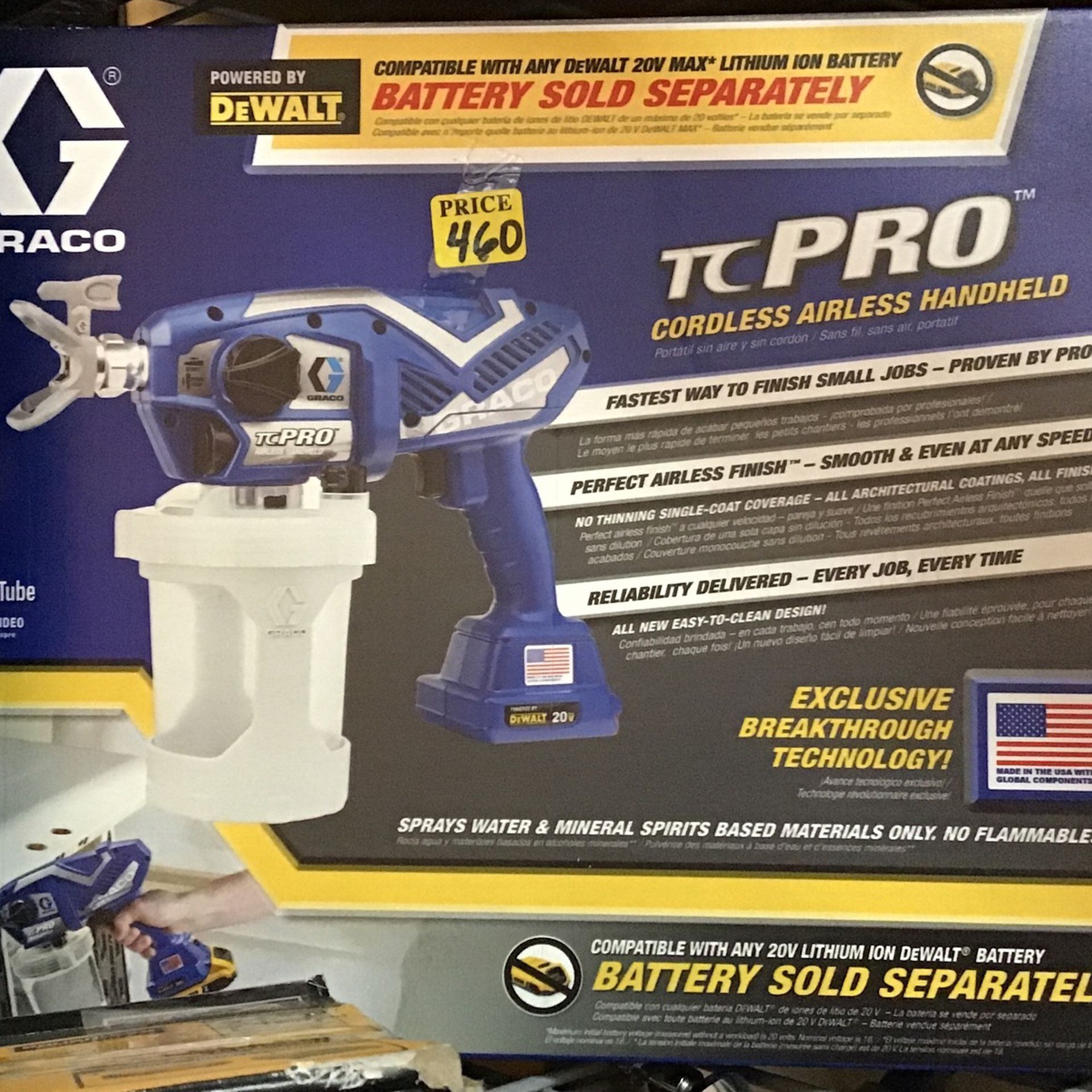 Graco TC Pro Plus Cordless Battery Handheld Airless Paint Sprayer