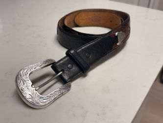 Justin Western Leather Belt Size 44 Black