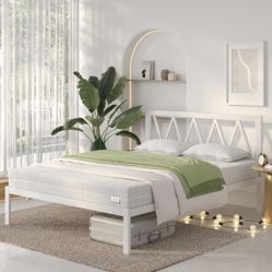 Full White Bed Frame 