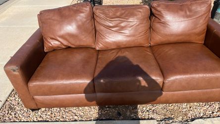 free brown leather  sofa used
