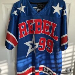 Rebel Vengeance Football Style Jersey Blue #99 Adult Size L New