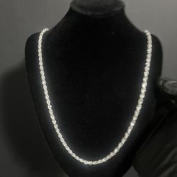 silver solid rope chain 