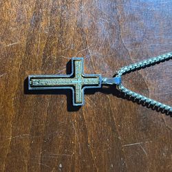 Cross Necklace With “Our Father” Prayer
