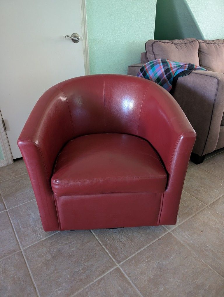 Red swivel chairs