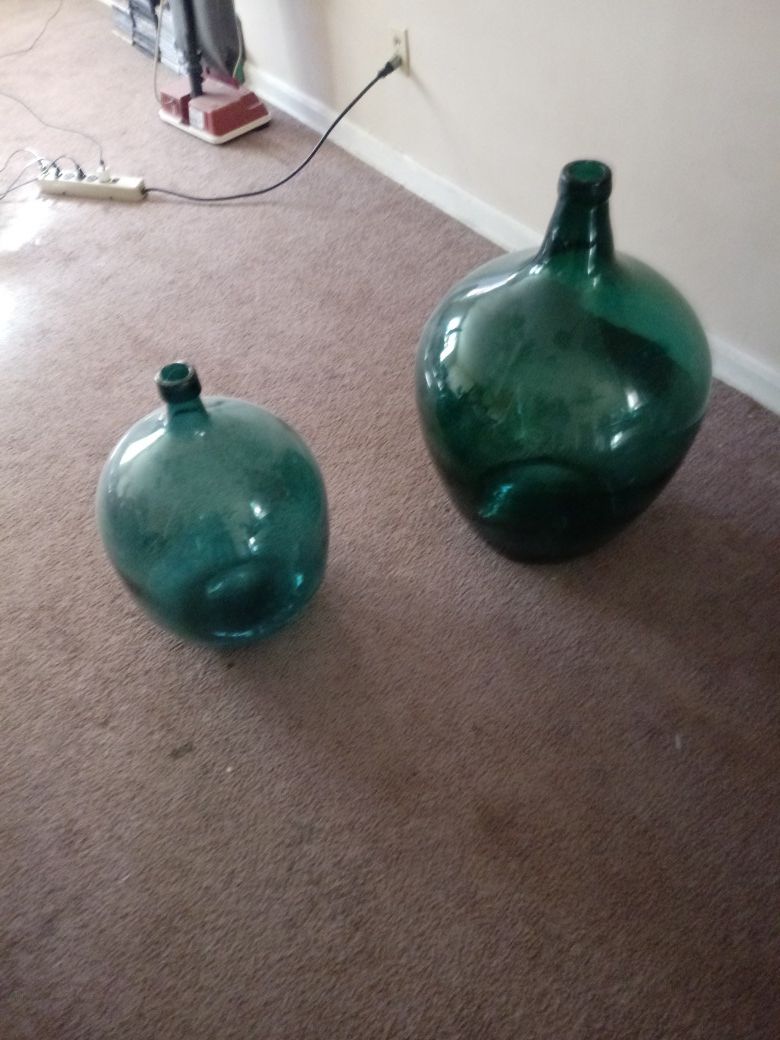 10 and 20 gal ANTIQUE ITALIAN GLASS WINE BOTTLES
