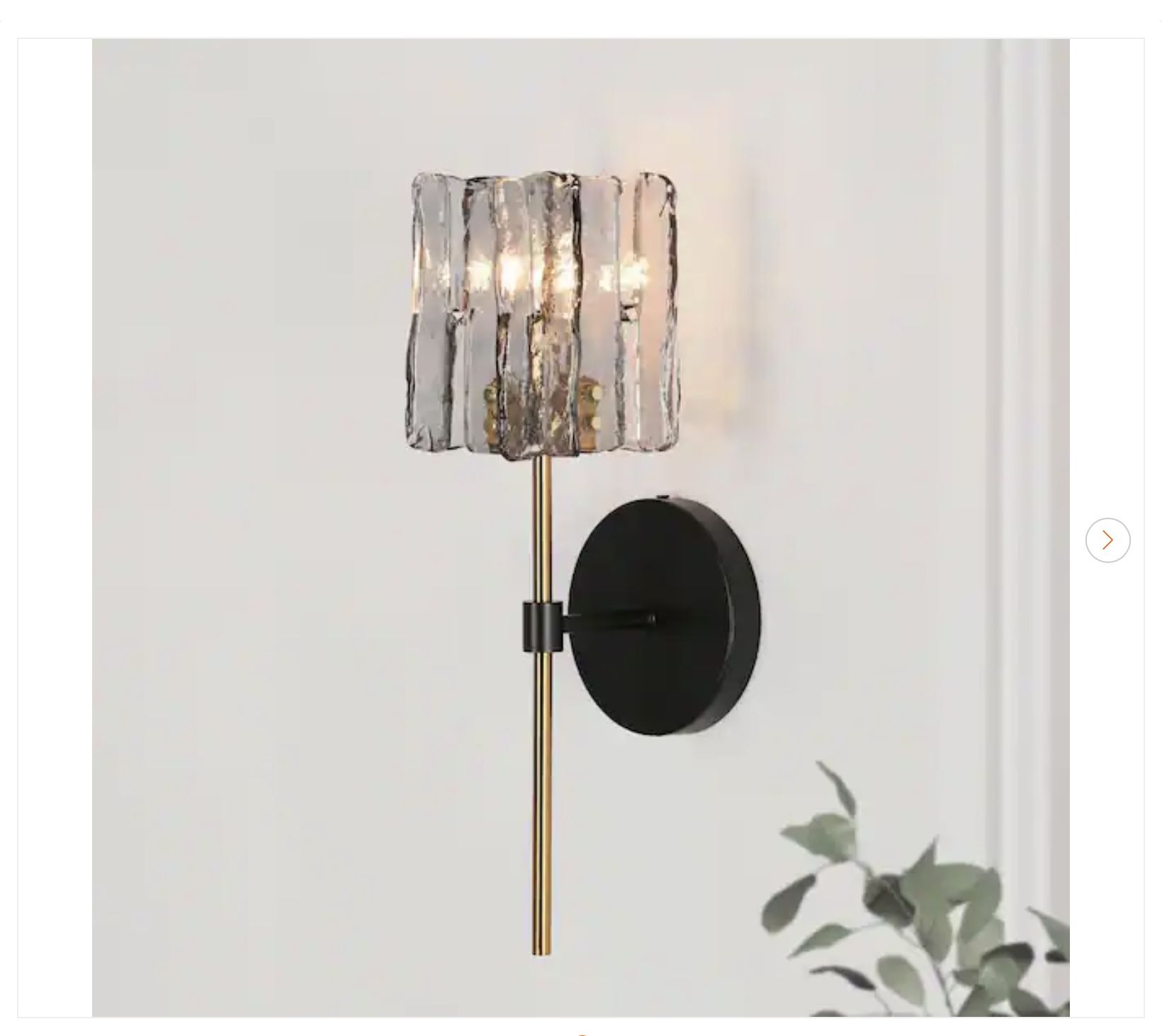 LNC Matte Black 1-Light Modern Glam Wall Sconce Brass Accents Wall lights