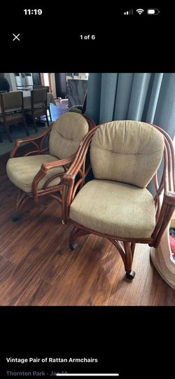 Rattan Swivel Chairs $120 Both