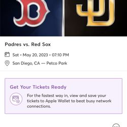 Padres v Red Sox Saturday 5/20