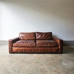 Restoration Hardware Maxwell Leather Sofa 