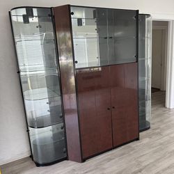 Modern Glass Display + Storage Cabinet – Large Statement Piece