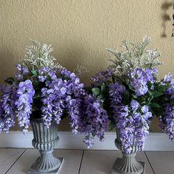 4 Sedlav 32 Artificial Purple Wisteria Bouquet With Decorative Vase 