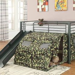 Twin Tent Bed With Slide In Army Camouflage!! Lowest Prices Ever!