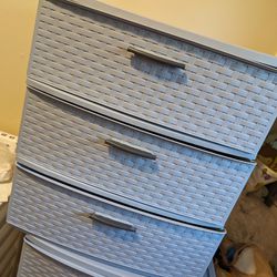 2 Set Of 3 Plastic Drawers For Clothes 