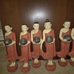 Buddha Wood Hand Carved Vintage Antique Teak Sculpture Statue 