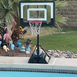 Height Adjusting Pool Basketball Hoop. 