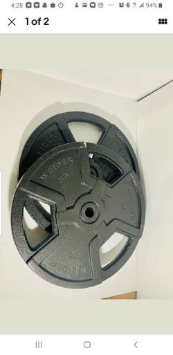 💪WEIDER 50lb Plates, Total of 100lb Set of 2 ( 50lb Weight Plates )💪