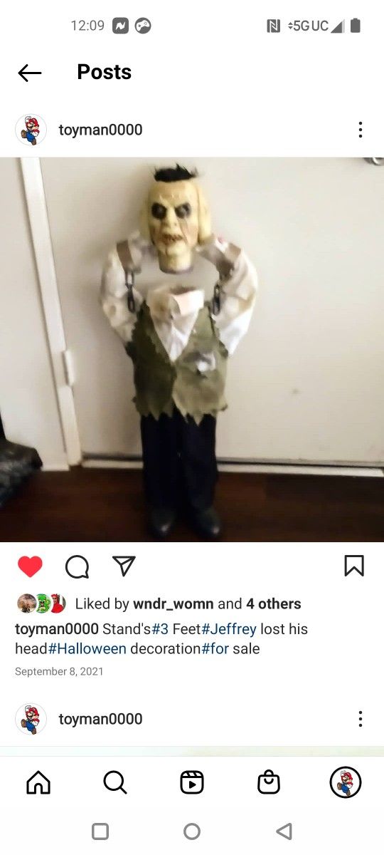 STAND'S 3 FEET TALL#JEFFREY PULLING UP HIS HEAD